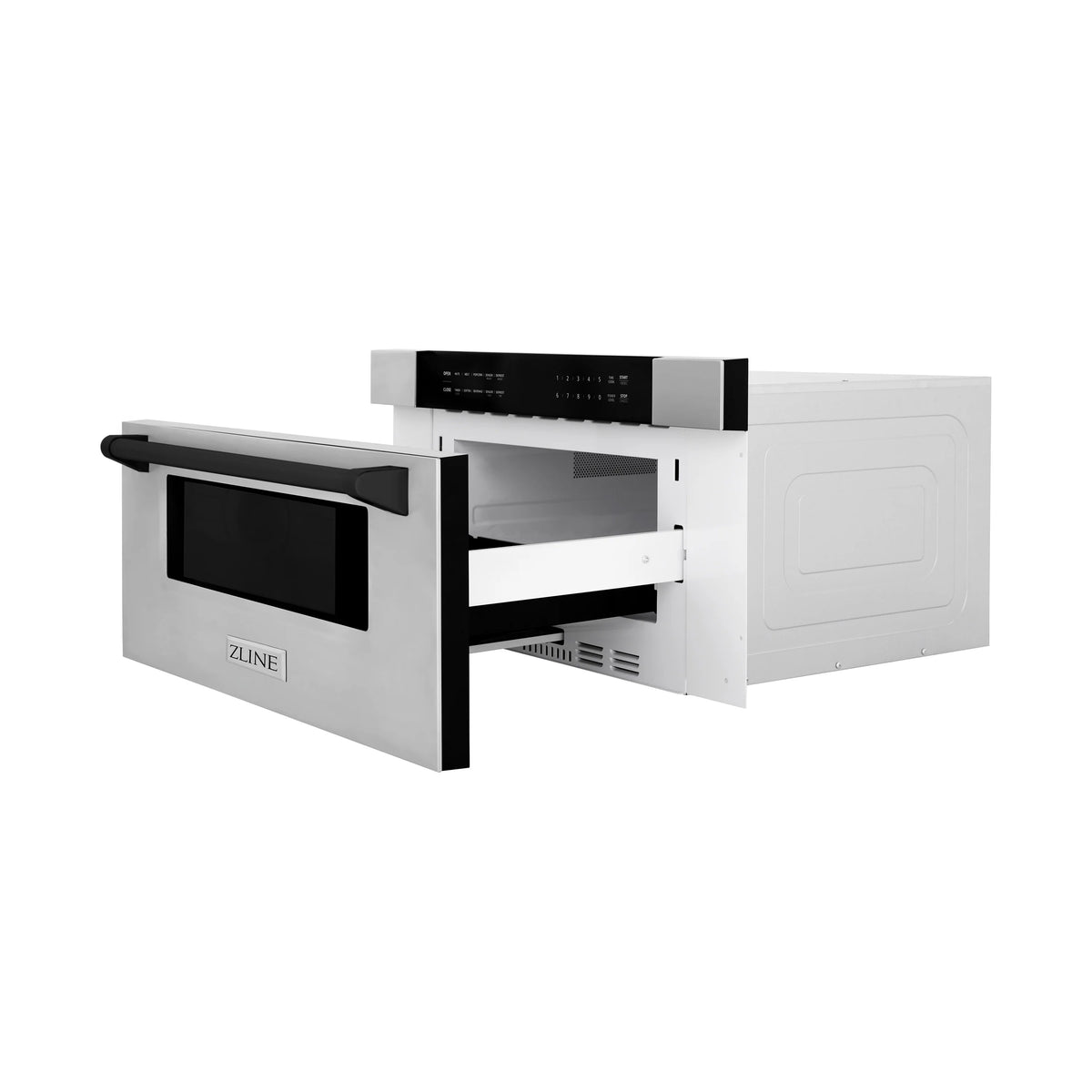 ZLINE - Autograph Edition 30&quot; 1.2 cu. ft. Built-In Microwave Drawer in Stainless Steel with Matte Black Accents
