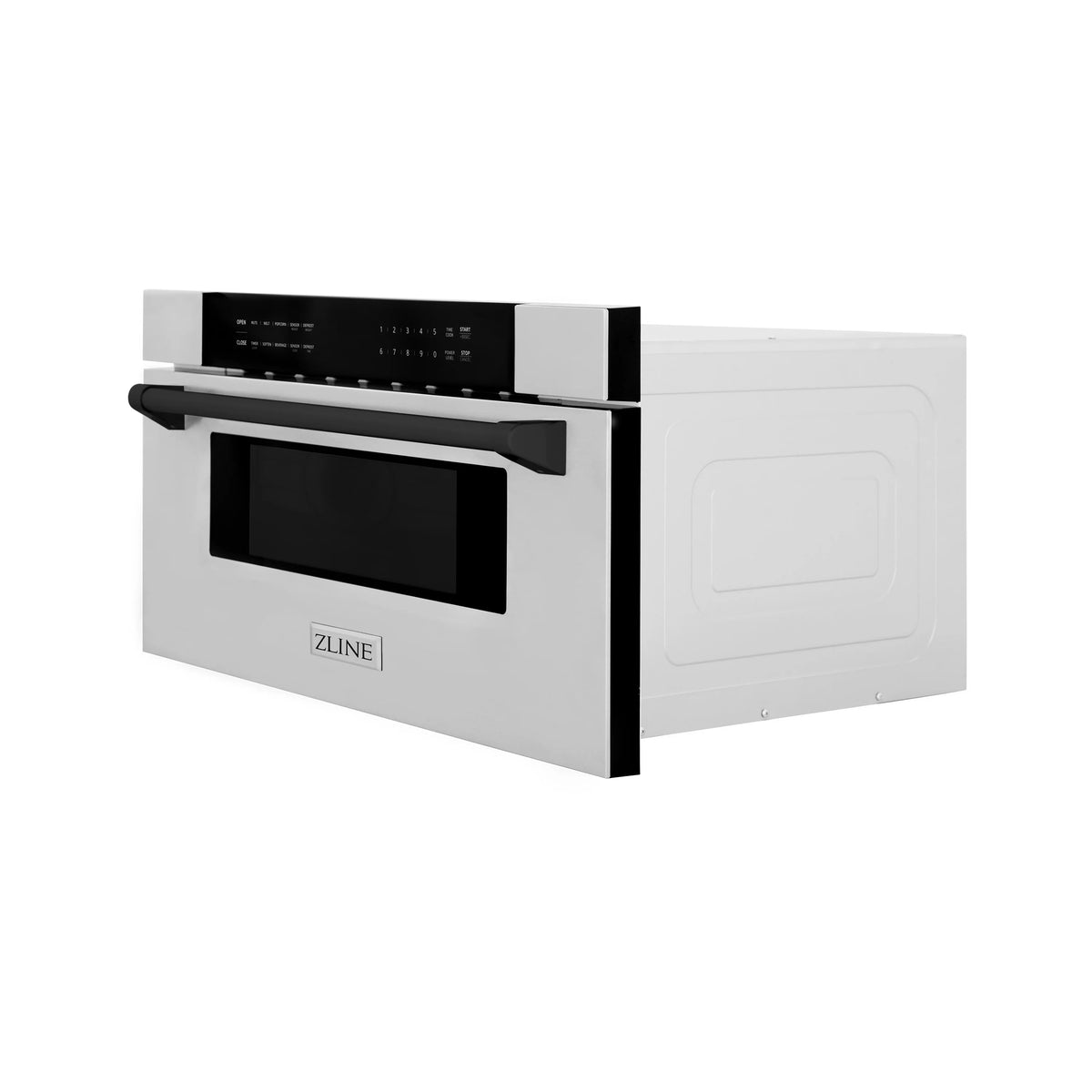 ZLINE - Autograph Edition 30&quot; 1.2 cu. ft. Built-In Microwave Drawer in Stainless Steel with Matte Black Accents