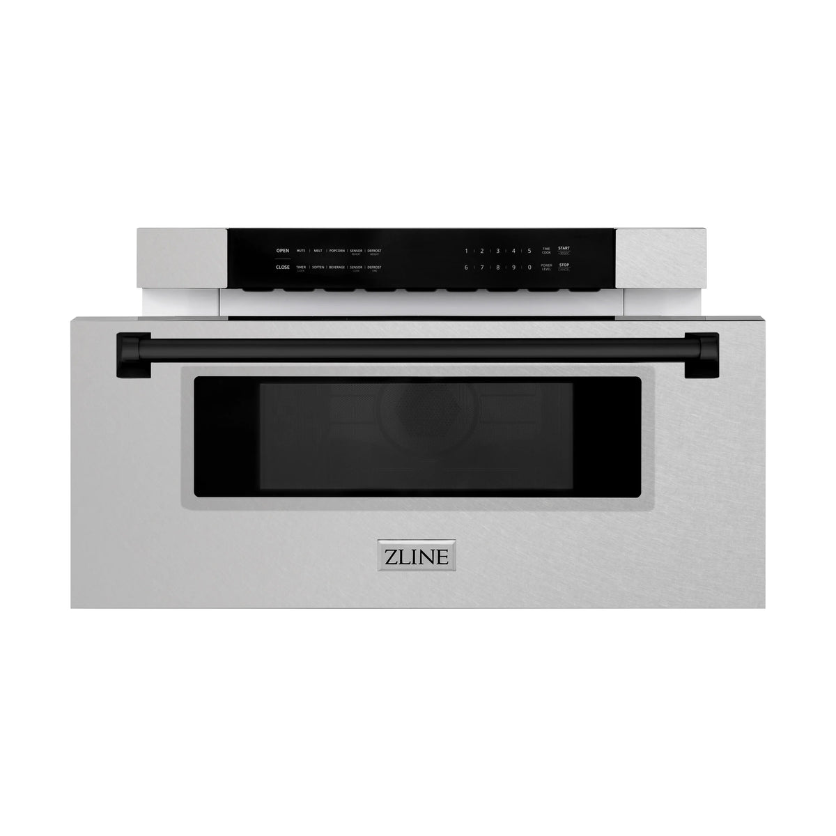 ZLINE - Autograph Edition 30&quot; 1.2 cu. ft. Built-In Microwave Drawer in Fingerprint Resistant Stainless Steel with Matte Black Accents