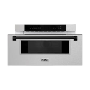 ZLINE Autograph Edition 30" 1.2 cu. ft. Built-In Microwave Drawer in Fingerprint Resistant Stainless Steel with Matte Black Accents