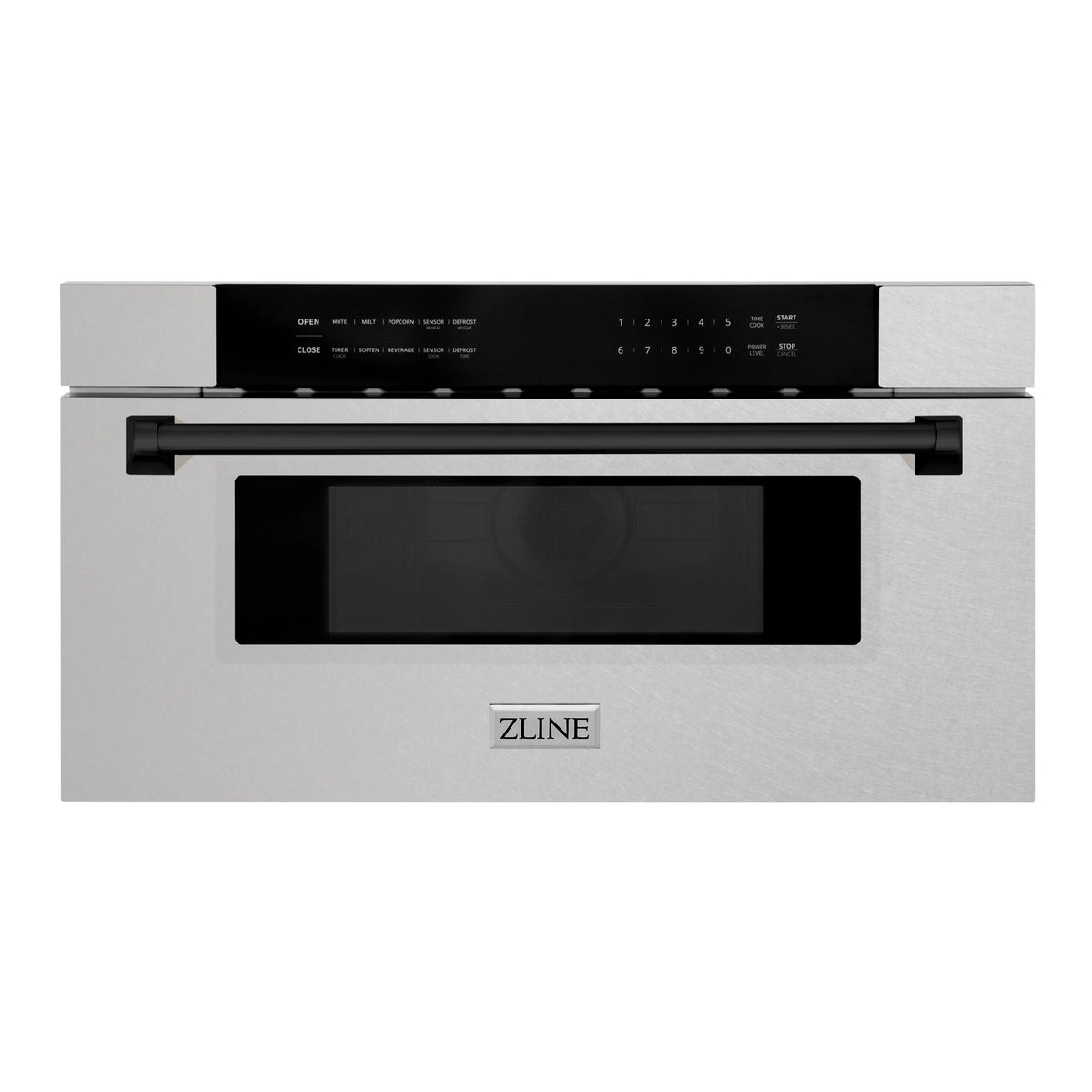 ZLINE - Autograph Edition 30&quot; 1.2 cu. ft. Built-In Microwave Drawer in Fingerprint Resistant Stainless Steel with Matte Black Accents