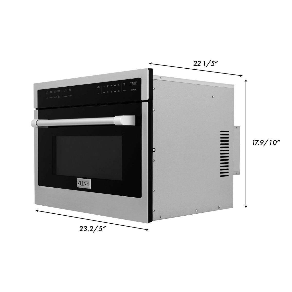 ZLINE 24&quot; 1.6 cu ft. Built-in Convection Microwave Oven in Black Stainless Steel with Speed and Sensor Cooking