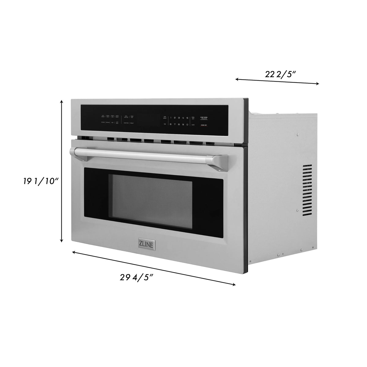 ZLINE 30” 1.6 cu ft. Built-in Convection Microwave Oven in Stainless Steel with Speed and Sensor Cooking