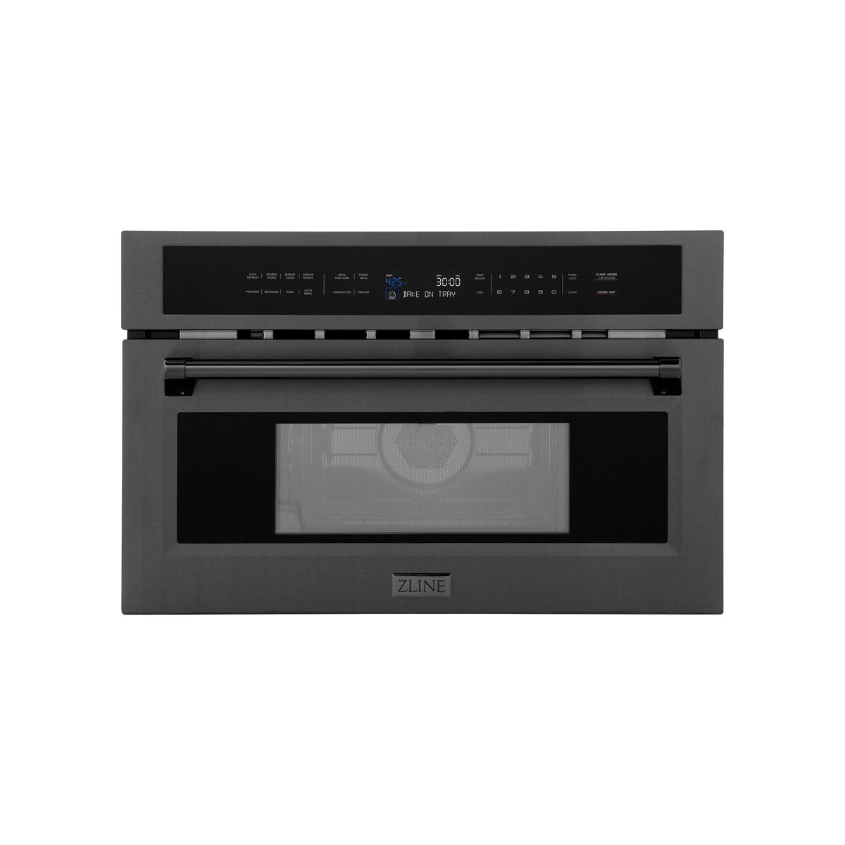 ZLINE 30” 1.6 cu ft. Built-in Convection Microwave Oven in Black Stainless Steel with Speed and Sensor Cooking