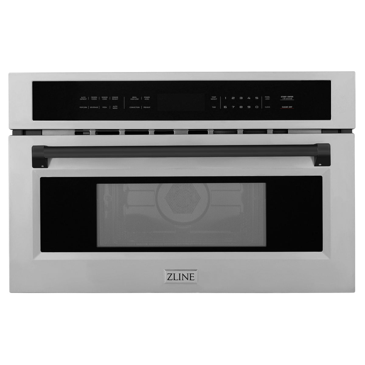 ZLINE - Autograph Edition 30” 1.6 cu ft. Built-in Convection Microwave Oven in Fingerprint Resistant Stainless Steel and Matte Black Accents