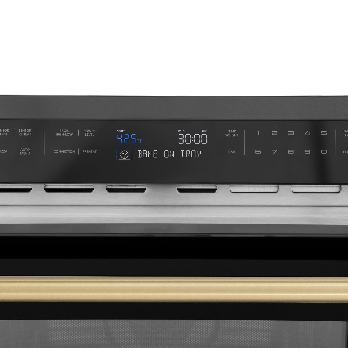 ZLINE - Autograph Edition 24&quot; 1.6 cu ft. Built-in Convection Microwave Oven in Black Stainless Steel and Champagne Bronze Accents