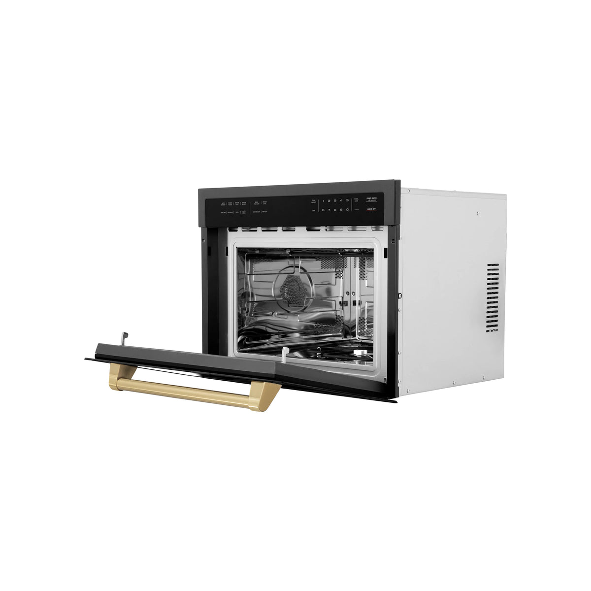 ZLINE - Autograph Edition 24&quot; 1.6 cu ft. Built-in Convection Microwave Oven in Black Stainless Steel and Champagne Bronze Accents