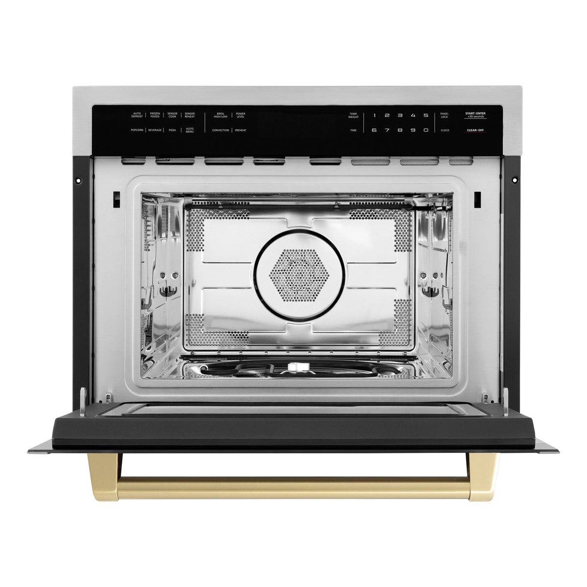 ZLINE - Autograph Edition 24&quot; 1.6 cu ft. Built-in Convection Microwave Oven in Stainless Steel and Champagne Bronze Accents