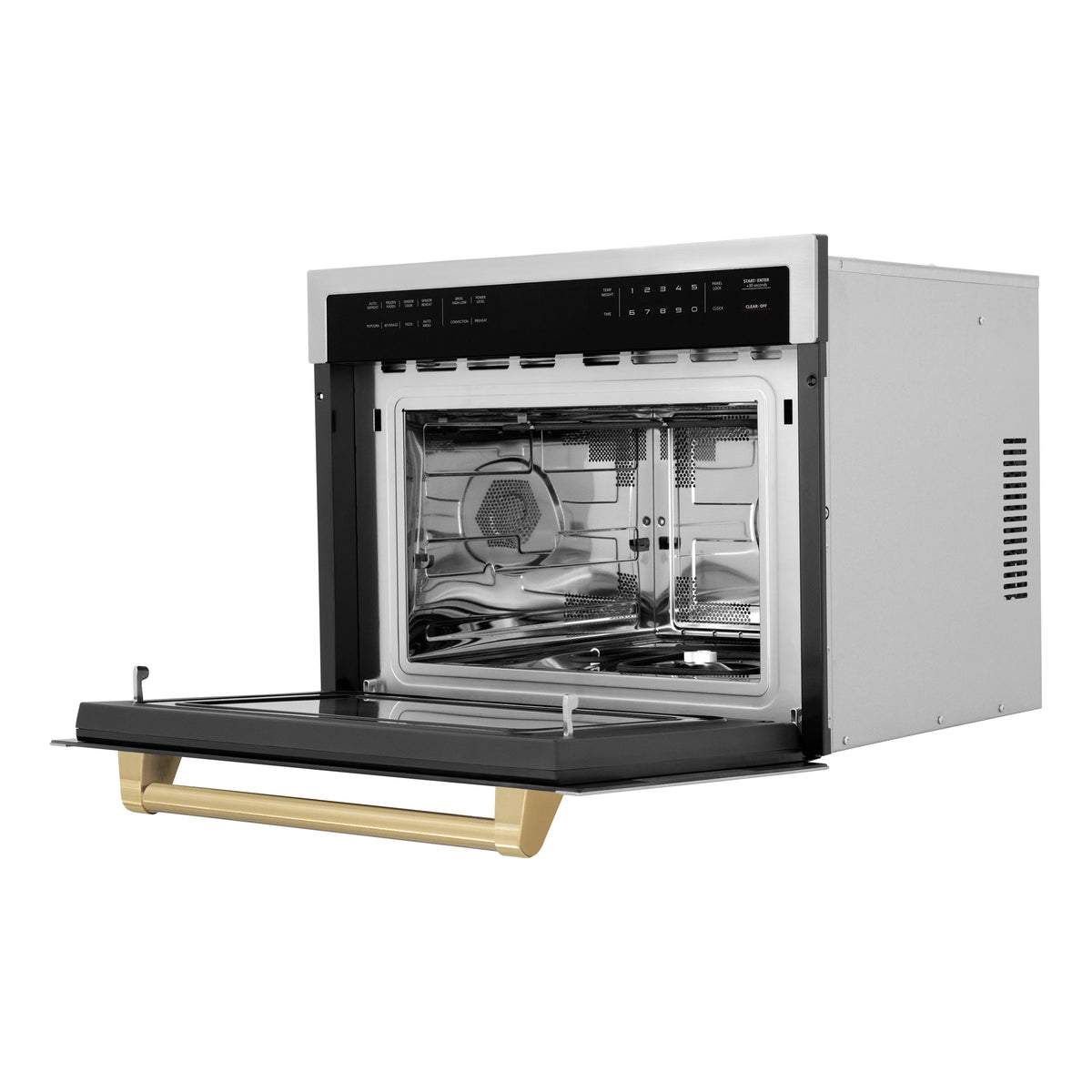 ZLINE - Autograph Edition 24&quot; 1.6 cu ft. Built-in Convection Microwave Oven in Stainless Steel and Champagne Bronze Accents