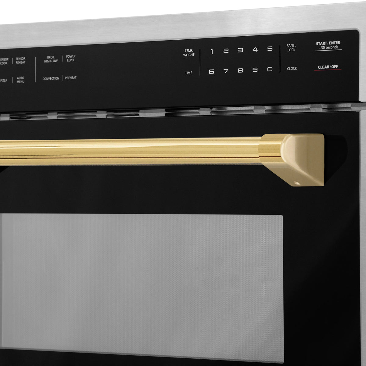 ZLINE - Autograph Edition 24&quot; 1.6 cu ft. Built-in Convection Microwave Oven in Stainless Steel and Gold Accents