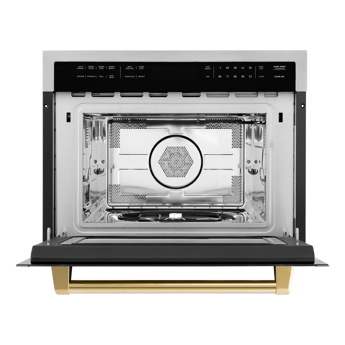 ZLINE - Autograph Edition 24&quot; 1.6 cu ft. Built-in Convection Microwave Oven in Stainless Steel and Gold Accents