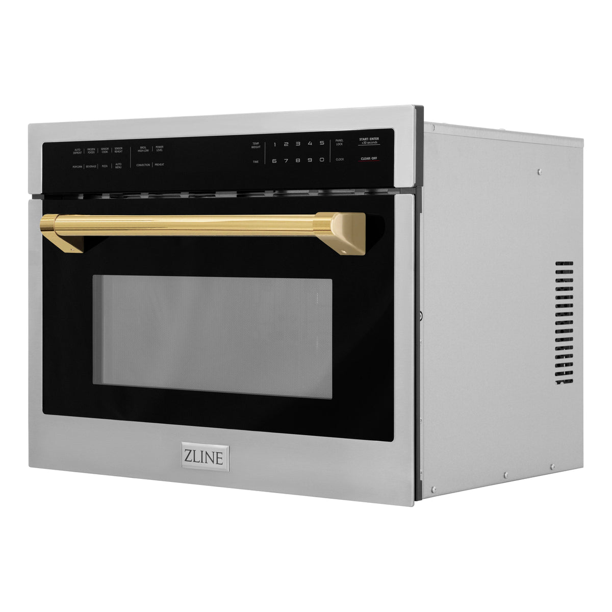 ZLINE - Autograph Edition 24&quot; 1.6 cu ft. Built-in Convection Microwave Oven in Stainless Steel and Gold Accents