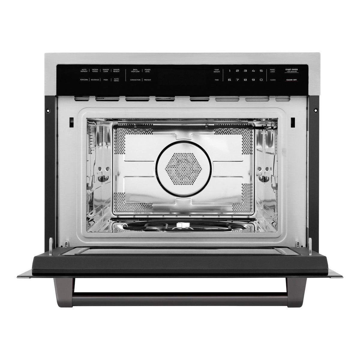 ZLINE - Autograph Edition 24&quot; 1.6 cu ft. Built-in Convection Microwave Oven in Stainless Steel and Matte Black Accents