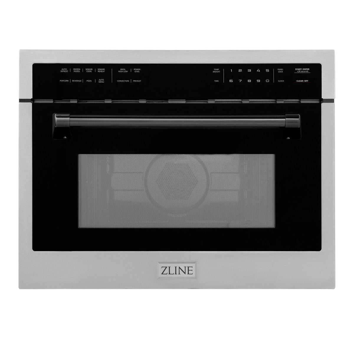 ZLINE - Autograph Edition 24&quot; 1.6 cu ft. Built-in Convection Microwave Oven in Stainless Steel and Matte Black Accents