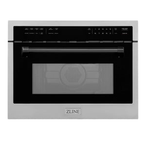 ZLINE Autograph Edition 24" 1.6 cu ft. Built-in Convection Microwave Oven in Stainless Steel and Matte Black Accents