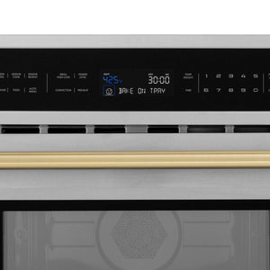 ZLINE Autograph Edition 30” 1.6 cu ft. Built-in Convection Microwave Oven in Stainless Steel and Champagne Bronze Accents