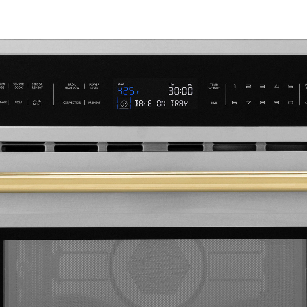 ZLINE - Autograph Edition 30” 1.6 cu ft. Built-in Convection Microwave Oven in Stainless Steel and Gold Accents