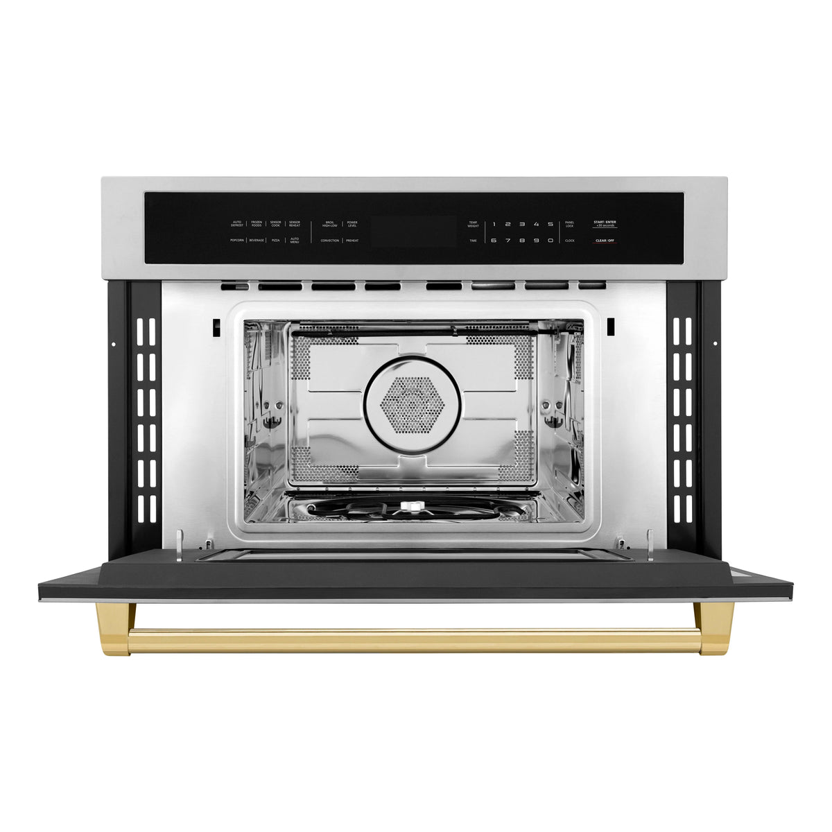 ZLINE - Autograph Edition 30” 1.6 cu ft. Built-in Convection Microwave Oven in Stainless Steel and Gold Accents