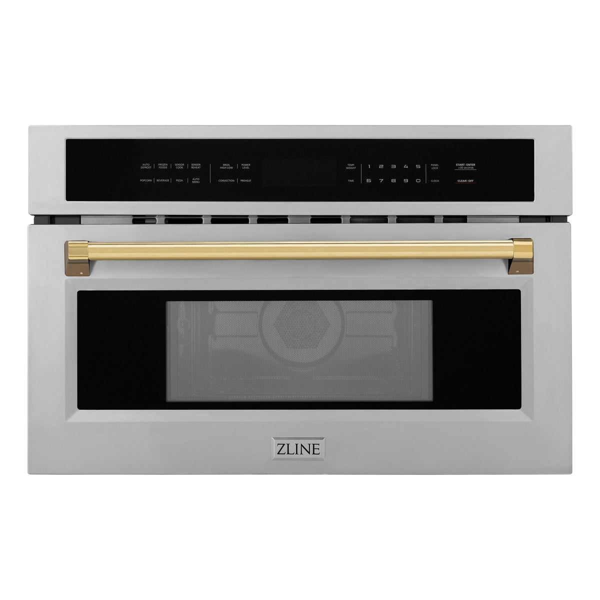ZLINE - Autograph Edition 30” 1.6 cu ft. Built-in Convection Microwave Oven in Stainless Steel and Gold Accents