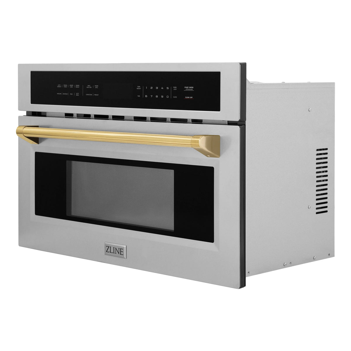 ZLINE - Autograph Edition 30” 1.6 cu ft. Built-in Convection Microwave Oven in Stainless Steel and Gold Accents