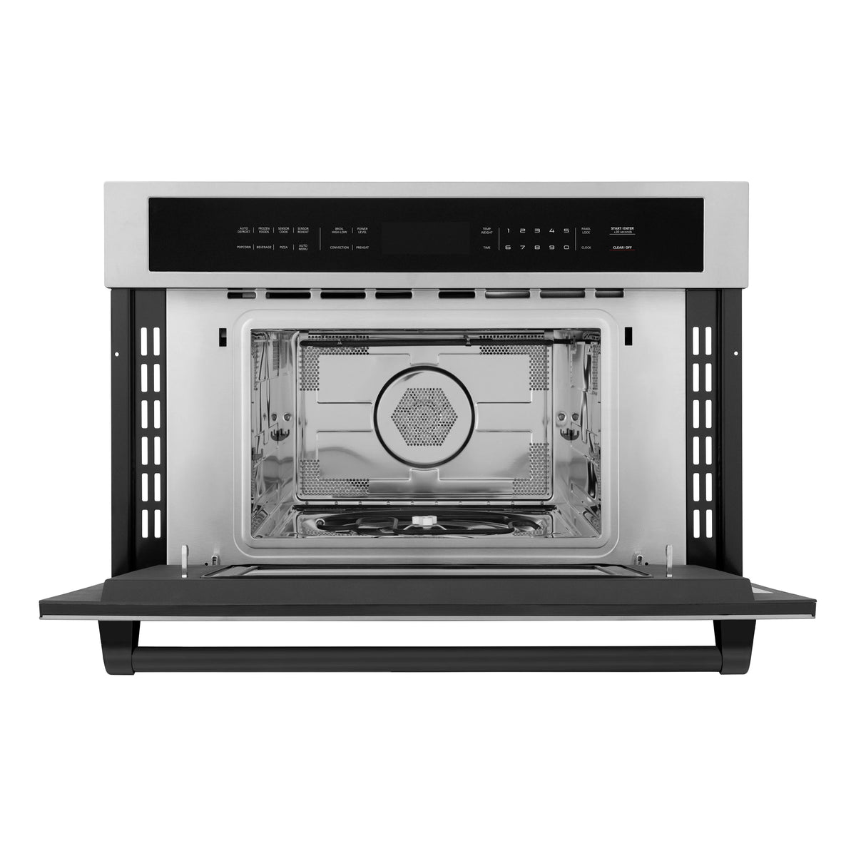 ZLINE - Autograph Edition 30” 1.6 cu ft. Built-in Convection Microwave Oven in Stainless Steel and Matte Black Accents