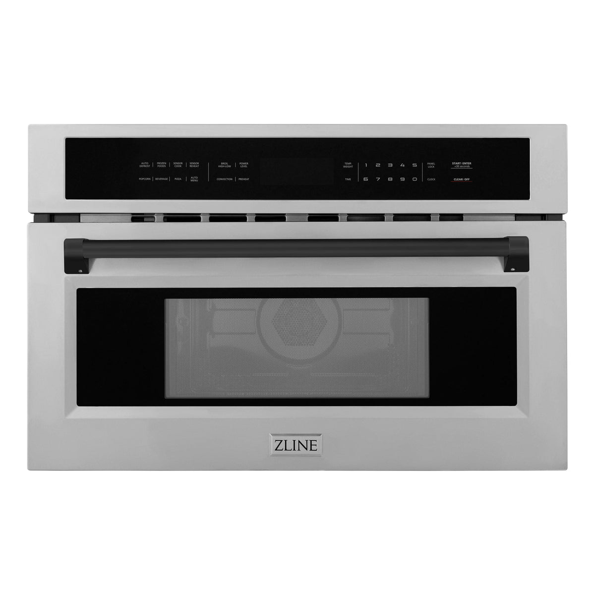 ZLINE - Autograph Edition 30” 1.6 cu ft. Built-in Convection Microwave Oven in Stainless Steel and Matte Black Accents