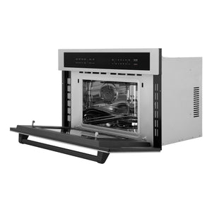 ZLINE - Autograph Edition 30” 1.6 cu ft. Built-in Convection Microwave Oven in Stainless Steel and Matte Black Accents