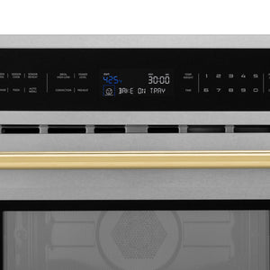 ZLINE - Autograph Edition 30” 1.6 cu ft. Built-in Convection Microwave Oven in Fingerprint Resistant Stainless Steel and Gold Accents