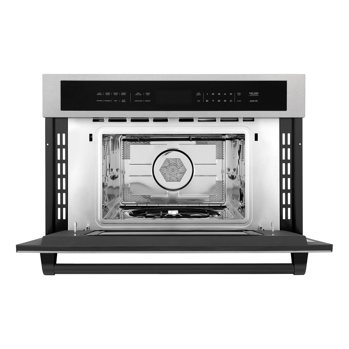 ZLINE - Autograph Edition 30” 1.6 cu ft. Built-in Convection Microwave Oven in Fingerprint Resistant Stainless Steel and Matte Black Accents