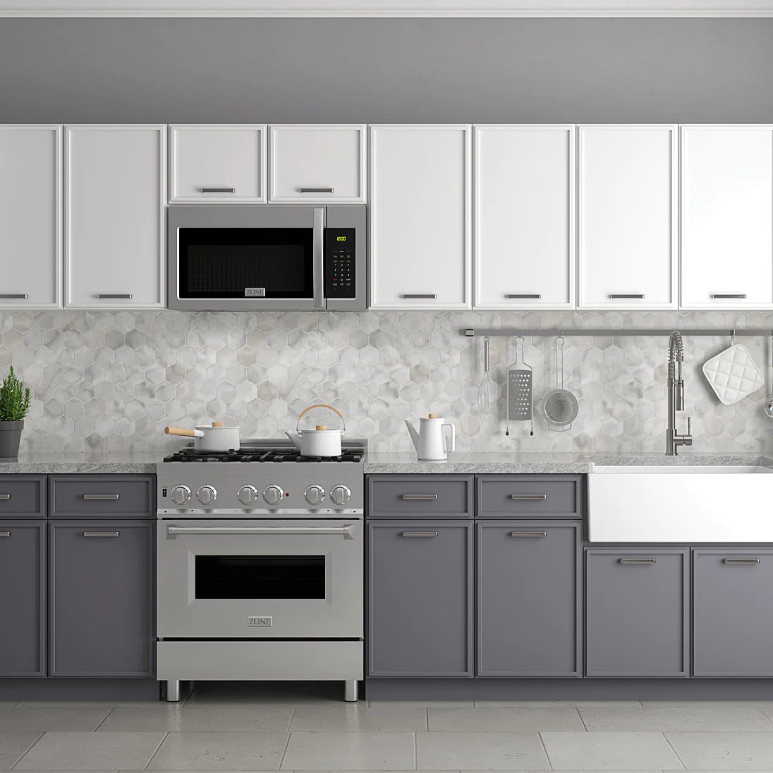 ZLINE 1.5 cu. ft. Over the Range Convection Microwave Oven in Stainless Steel with Modern Handle and Sensor Cooking