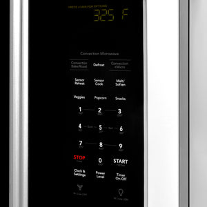 ZLINE 1.5 cu. ft. Over the Range Convection Microwave Oven in Stainless Steel with Traditional Handle and Sensor Cooking