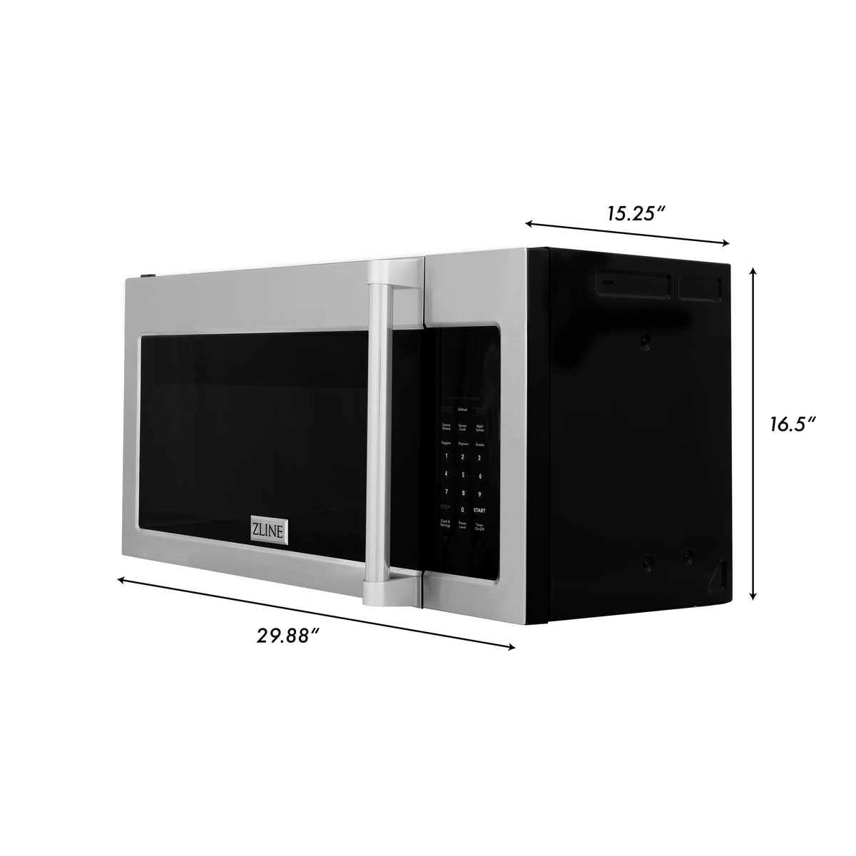 ZLINE 1.5 cu. ft. Over the Range Convection Microwave Oven in Stainless Steel with Traditional Handle and Sensor Cooking