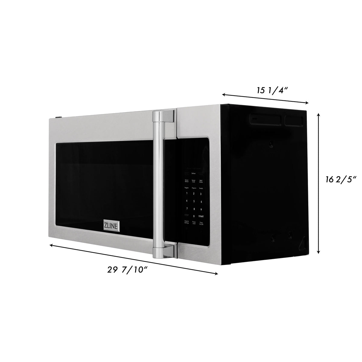 ZLINE 1.5 cu. ft. Over the Range Convection Microwave Oven in Fingerprint Resistant Stainless Steel with Traditional Handle and Sensor Cooking