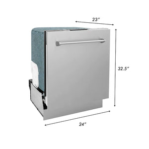 ZLINE 30" Kitchen Package with Stainless Steel Dual Fuel Range, Modern Over The Range Microwave and Dishwasher
