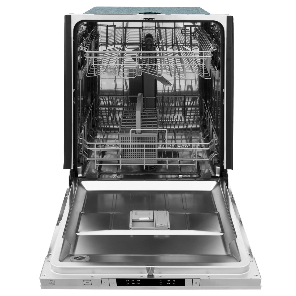 ZLINE 24 in. Black Stainless Top Control Dishwasher with Stainless Steel Tub and Traditional Style Handle, 52dBa
