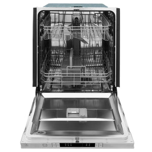 ZLINE 24 in. Black Stainless Top Control Dishwasher with Stainless Steel Tub and Traditional Style Handle, 52dBa