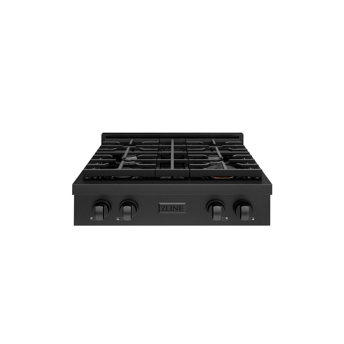 ZLINE - 30 in. Paramount Gas Rangetop with 4 Burners and Porcelain Cooktop in Black Stainless Steel