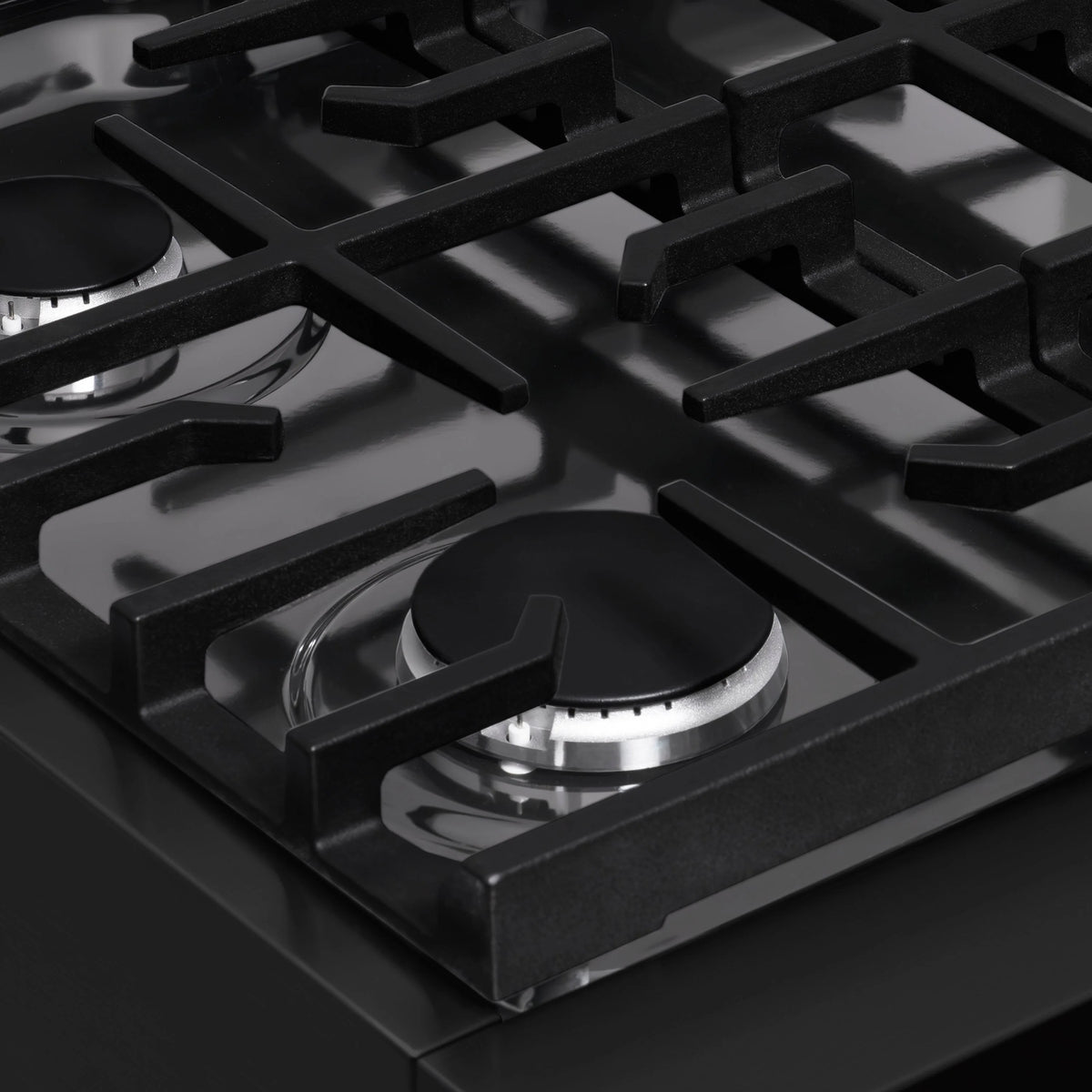 ZLINE - 30 in. Paramount Gas Rangetop with 4 Burners and Porcelain Cooktop in Black Stainless Steel