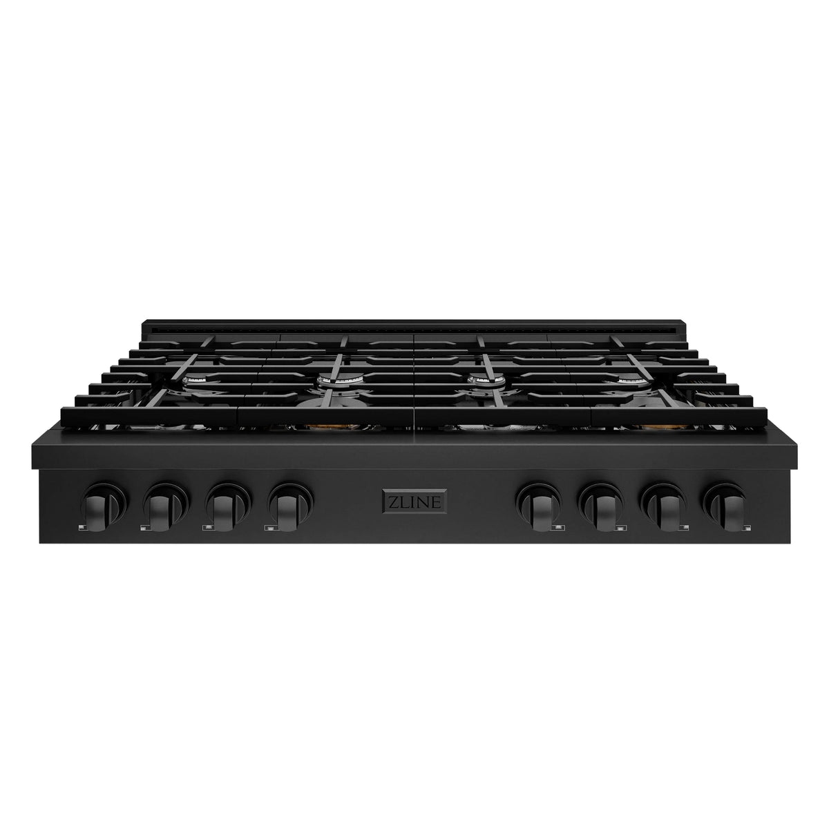 ZLINE - 48 in. Paramount Gas Rangetop with 8 Burners and Porcelain Cooktop in Black Stainless Steel
