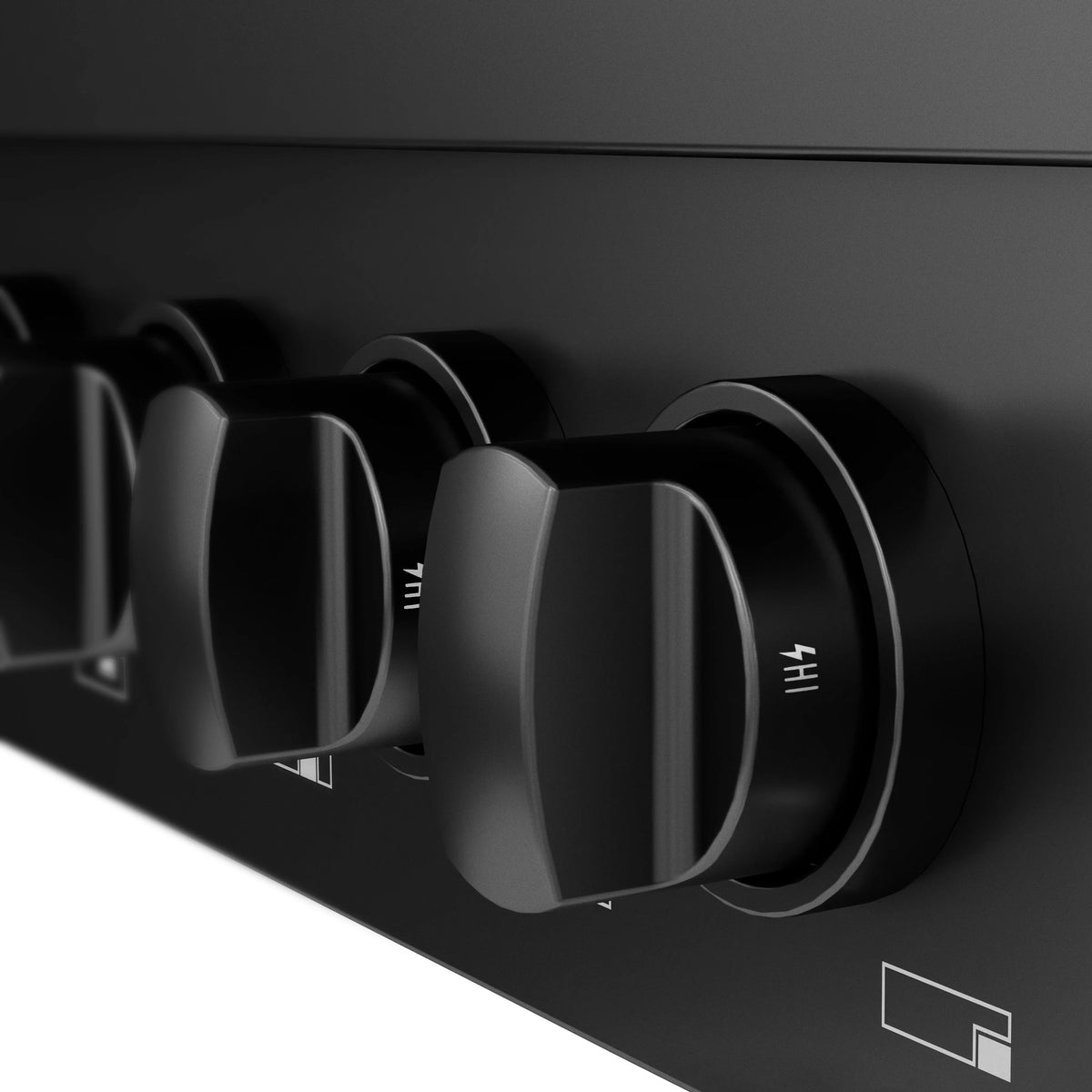 ZLINE - 48 in. Paramount Gas Rangetop with 8 Burners and Porcelain Cooktop in Black Stainless Steel