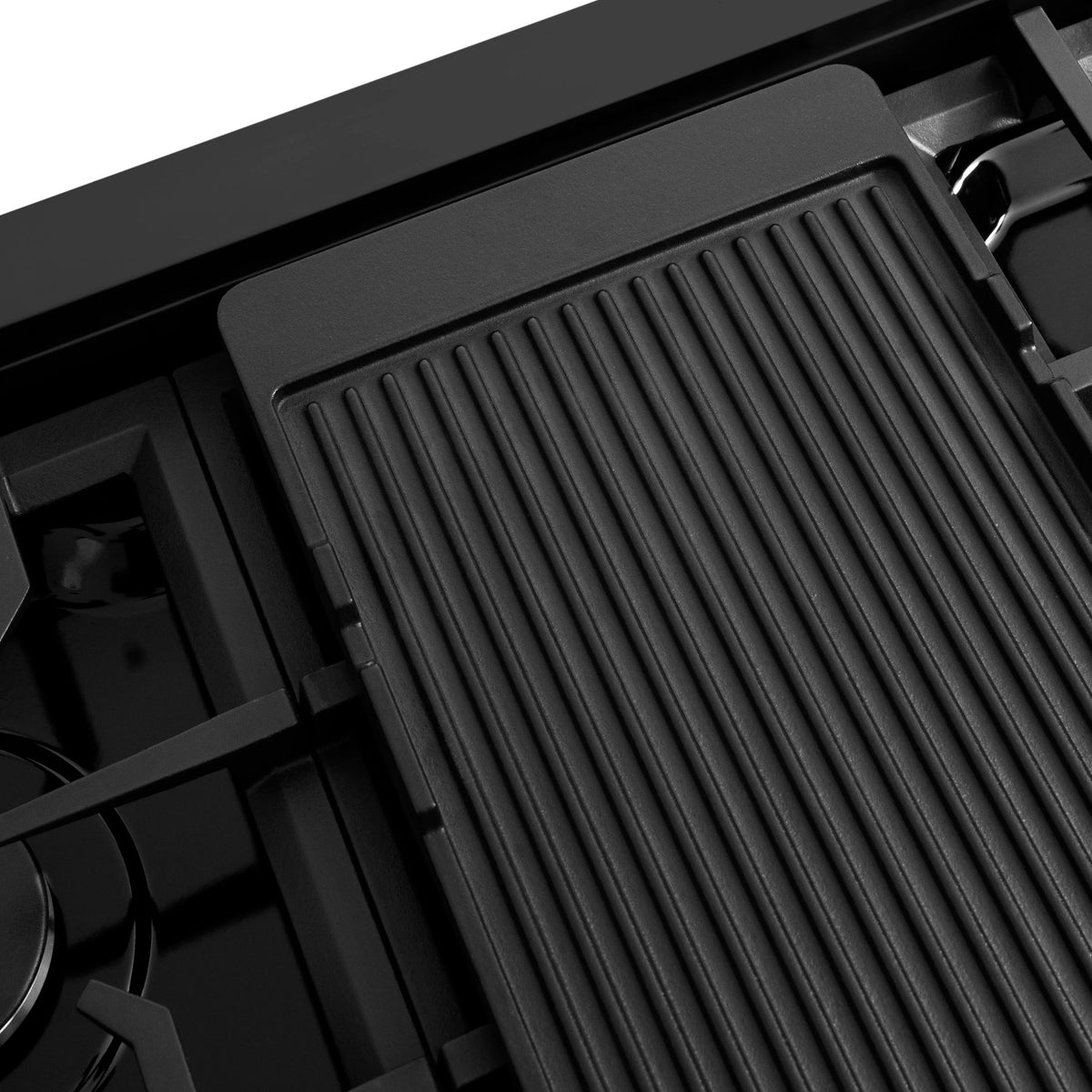 ZLINE - 48 in. Paramount Gas Rangetop with 8 Burners and Porcelain Cooktop in Black Stainless Steel