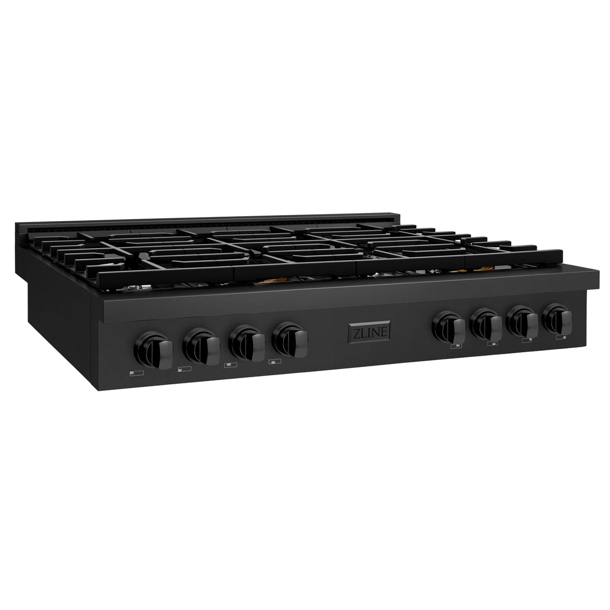 ZLINE - 48 in. Paramount Gas Rangetop with 8 Burners and Porcelain Cooktop in Black Stainless Steel