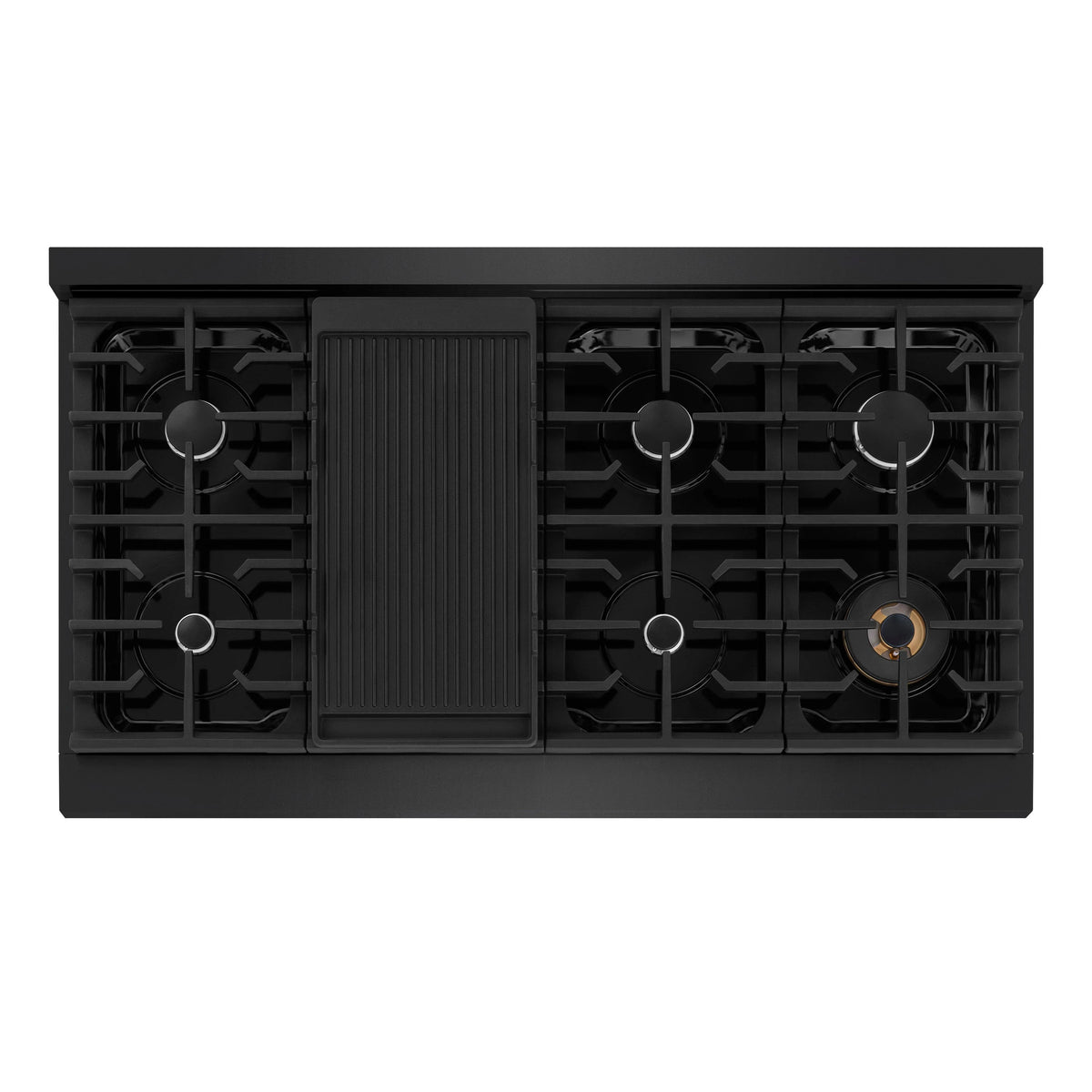 ZLINE - 48 in. Paramount Gas Rangetop with 8 Burners and Porcelain Cooktop in Black Stainless Steel