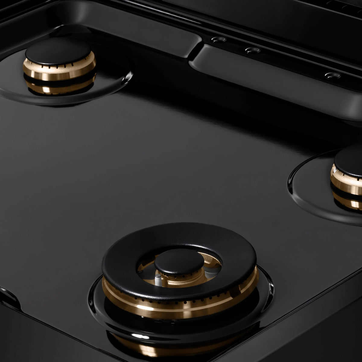 ZLINE - 30 in. Autograph Edition Paramount Gas Rangetop with 4 Burners and Porcelain Cooktop in Black Stainless Steel with Champagne Bronze Accents