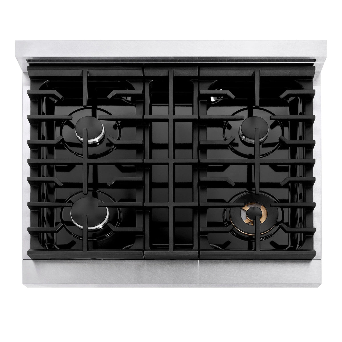 ZLINE - 30 in. Paramount Gas Rangetop with 4 Burners and Porcelain Cooktop in Satin Stainless Steel