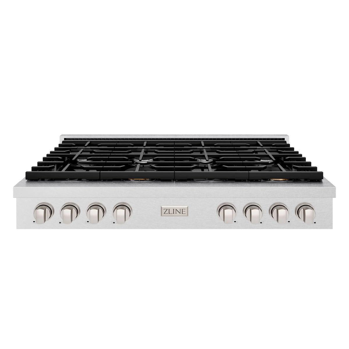 ZLINE - 48 in. Paramount Gas Rangetop with 8 Burners and Porcelain Cooktop in Satin Stainless Steel