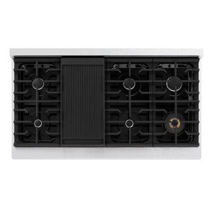 ZLINE - 48 in. Paramount Gas Rangetop with 8 Burners and Porcelain Cooktop in Satin Stainless Steel