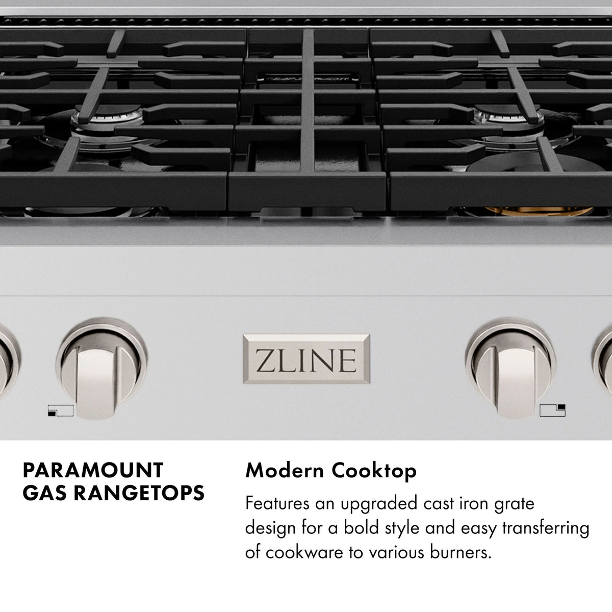 ZLINE - 30 in. Paramount Gas Rangetop with 4 Burners and Porcelain Cooktop in Stainless Steel (SRT30)