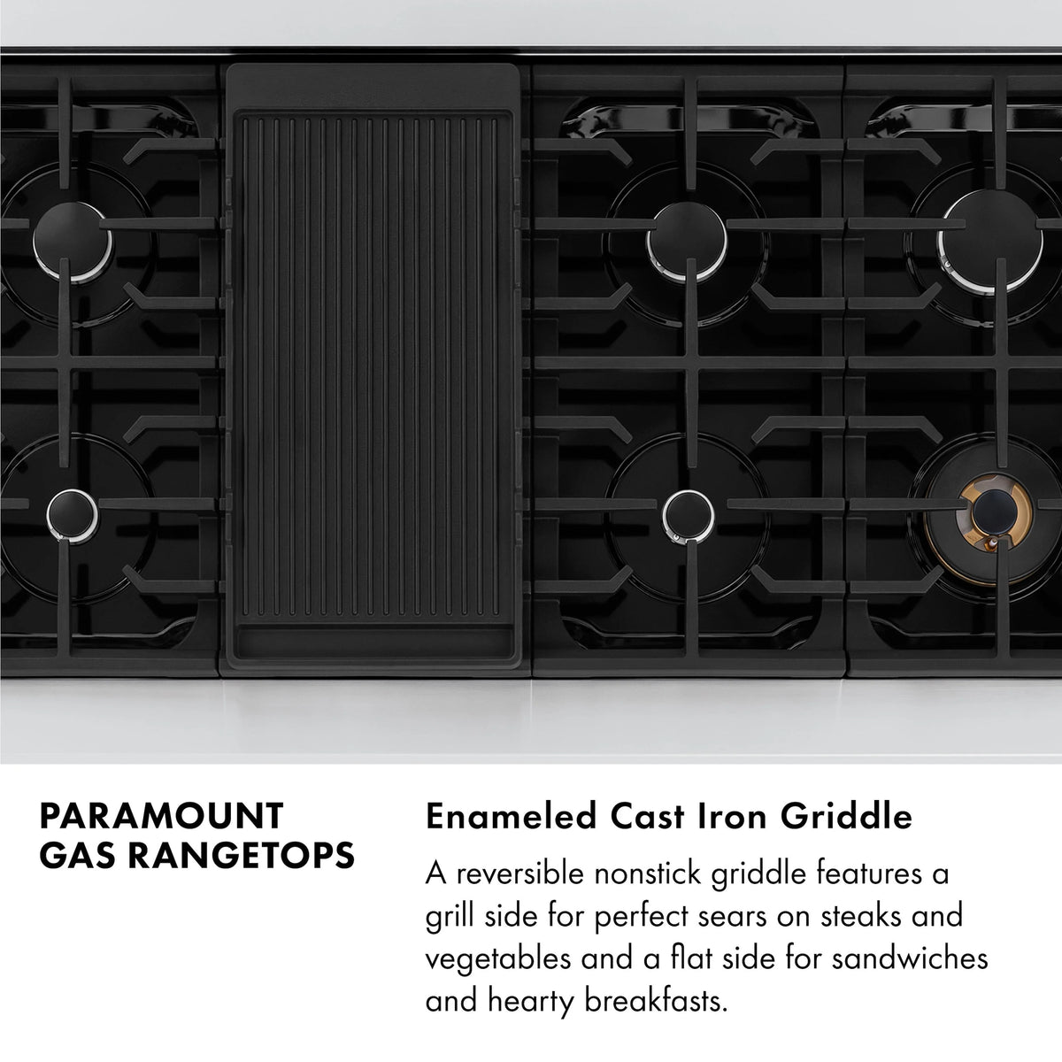 ZLINE - 48 in. Paramount Gas Rangetop with 8 Burners and Porcelain Cooktop in Stainless Steel (SRT48)