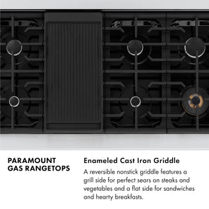 ZLINE - 48 in. Paramount Gas Rangetop with 8 Burners and Porcelain Cooktop in Stainless Steel (SRT48)